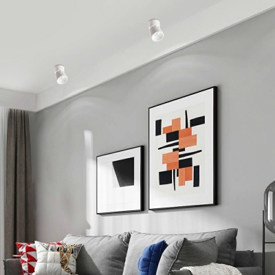 Minimalism Adjustable Ceiling Mount Light Fixture Cylindrical for Bedroom