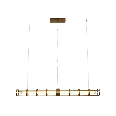 Modern Minimalist Stainless Steel Hanging Lamp Creative Strip Hanging Lamp for Living Room