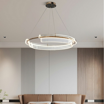 Round Hanging Lamps Kit Contemporary Style Acrylic  Pendant Light for Living Room