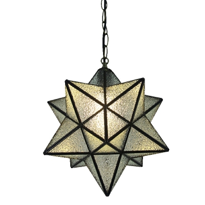 Star Hanging Lamps Kit Modern Style Glass Material Ceiling Pendant Light for Bedroom