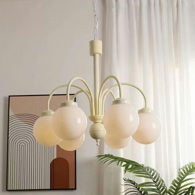 White Chandelier Pendant Light Minimalism with Shade for Living Room