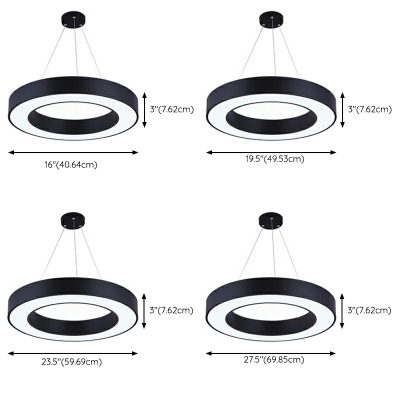 1 Light Contemporary Style Ring Shape Metal Commercial Pendant Lighting