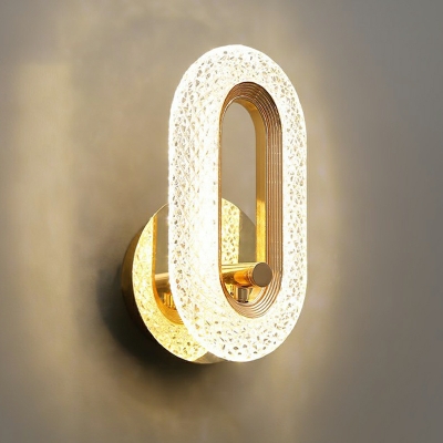 1 Light Minimalism Style Oval Shape Metal Wall Mounted Light Fixture