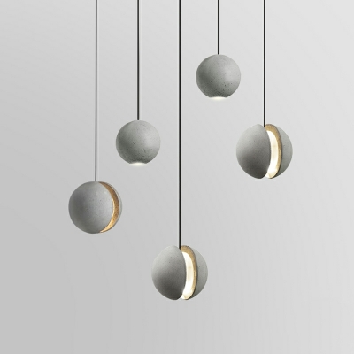 1 Light Pendant Lighting Fixtures Modern Stone Globe for Dinning Room