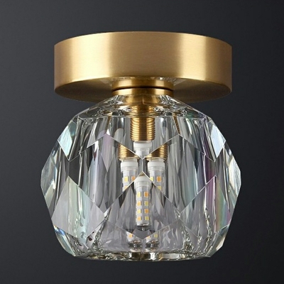 1 Light Simplistic Style Globe Shape Metal Flush Mount Light Fixture