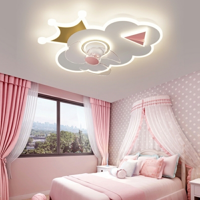 3 Lights Kids Style Cloud Shape Metal Ceiling Flush Mount Lights