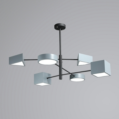 6 Lights Nordic Style Geometric Shape Metal Chandelier Light Fixture