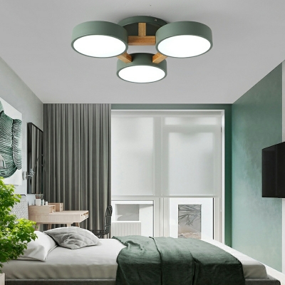 9 Lights Minimalism Style Round Shape Metal Flush Mount Light Fixture