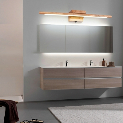 Contemporary Wall Mounted Vanity Lights Wood LED Linear for Living Room