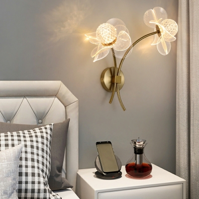 Creative LED Acrylic Flower Wall Lamp with Three Gears for Bedroom and Living Room