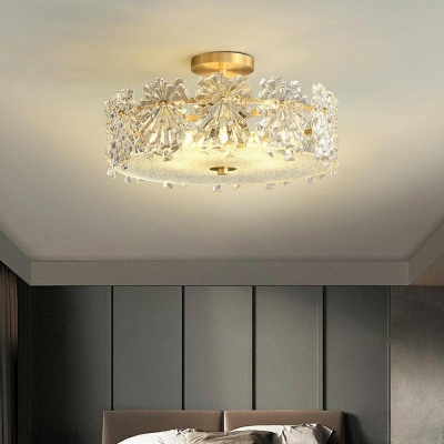 Creative Light Luxury Snow Glass Ceiling Light Fixture for Bedroom and Living Room