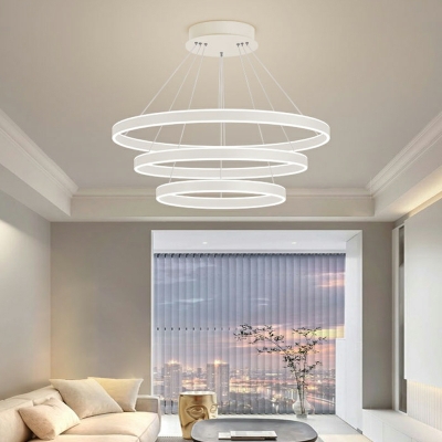 LED Creative 3 Tiers Circle Chandelier for Dining Room and Living Room