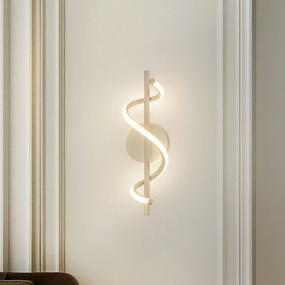 LED Modern Simple S Shape Wall Mount Fixture for Bedroom and Hallway