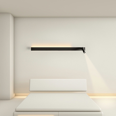 Minimalism Flush Mount Wall Sconce Metal LED Black Linear for Living Room