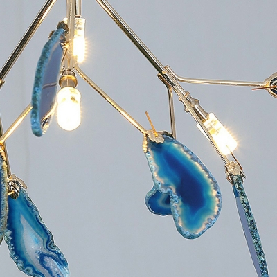 Nordic Creative Firefly Chandelier Romantic Agate Pieces for Bedroom and Dining Room