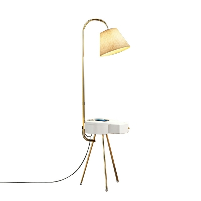 Nordic Minimalist Floor Lamp with Storage Table for Living Room and Bedroom(Without Charging Function)