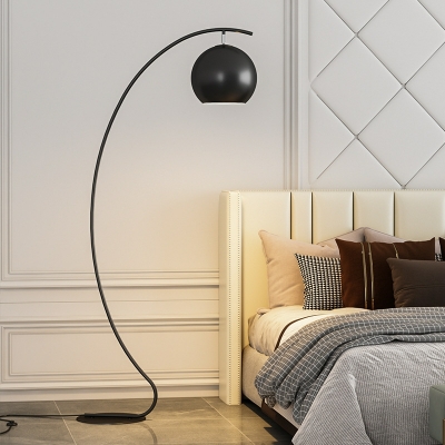 Nordic Solid Color Personalized Arc Floor Lamp for Study and Bedroom
