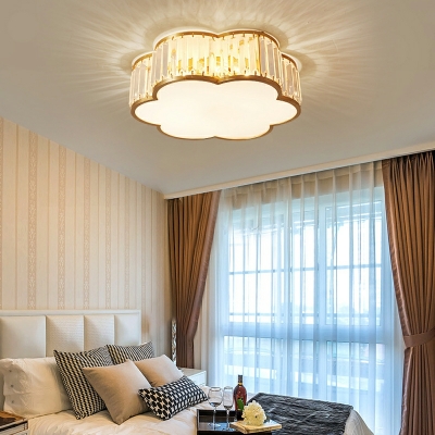 Retro Crystal Flower Shaped Ceiling Lamp for Bedroom and Living Room