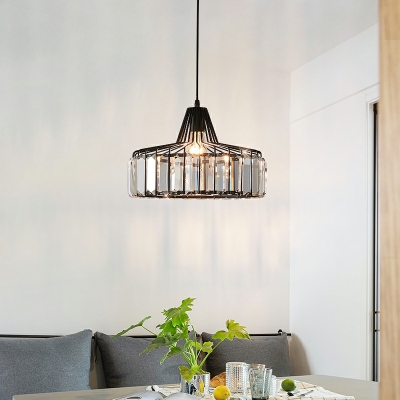 Round Light Luxury Crystal Pendant Light for Dining Room and Bedroom
