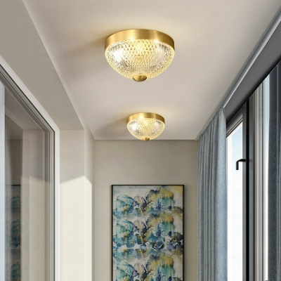 Traditional Ceiling Mount Chandelier Brass LED for Living Room