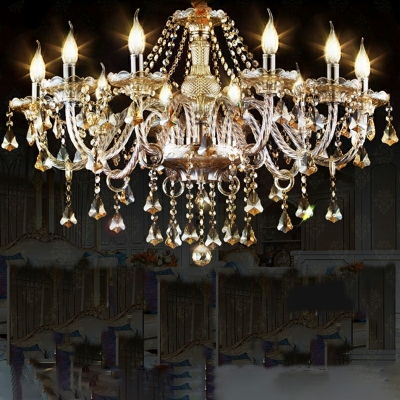 Traditional Chandelier Lighting Fixtures Elegant Crystal for Living Room