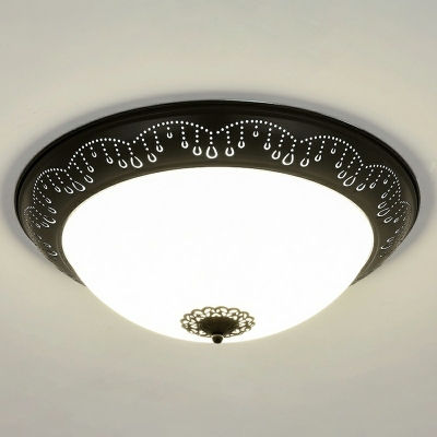 Traditional Flush Mount Lighting Fixtures Dome Glass for Living Room