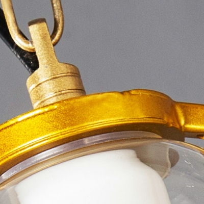 1 Light Antiqued Style Oval Shape Metal Pendant Lighting Fixture