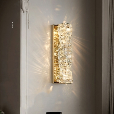 1 Light Minimalism Style Rectangle Shape Crystal Wall Lighting Fixtures