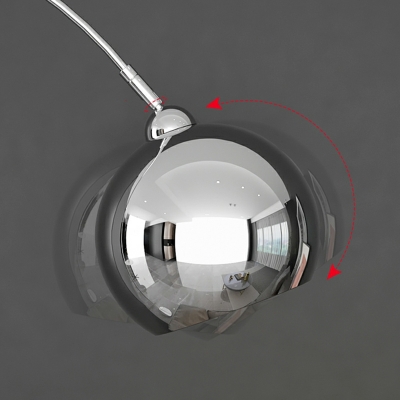 1 Light Simple Style Globe Shape Metal Standing Floor Lights for Living Room