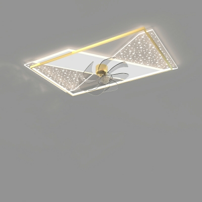 3 Lights Minimalism Style Fan Shape Metal Flushmount Lighting