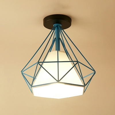 Creative Fabric Small Ceiling Lamp with Diamond Shape for Aisle and Balcony