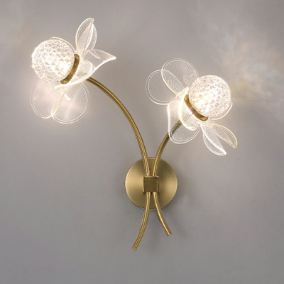 Creative LED Acrylic Flower Wall Lamp with Three Gears for Bedroom and Living Room