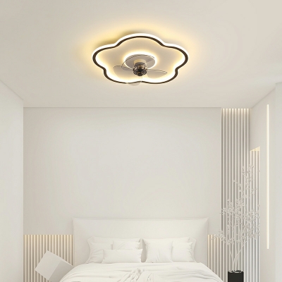 Floral Ceiling Fans Minimalism LED Linear Creative for Kid's Room