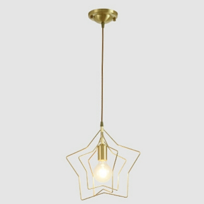 Industrial Style Creative Pentagram Pendant Lamp in Gold for Bar and Bedroom