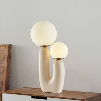 Postmodern Creative U Shape Design Desk Lamp with Glass Shade for Bedroom