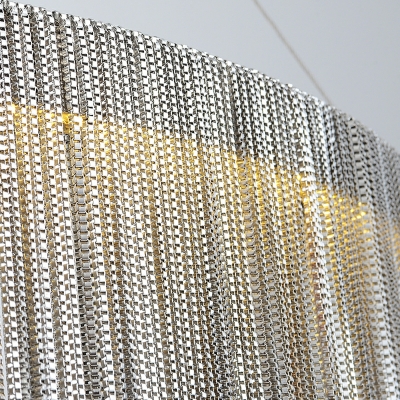 Round Tassel Chandelier Lighting Fixtures Minimalism for Living Room