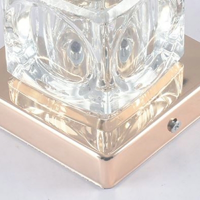 Simple Square Crystal Concealed Semi-Flushmount Light for Aisle and Entrance(with Hole 2-3.5