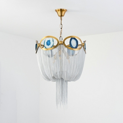 Tassel Chandelier Lighting Fixtures Elegant Drum Minimalism for Living Room