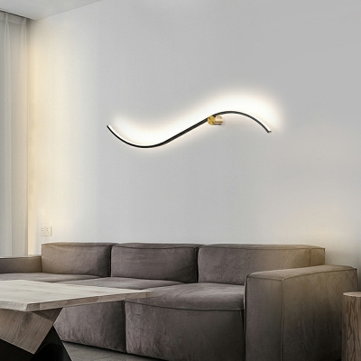 1 Light Minimal Style Linear Shape Metal Wall Mounted Lights