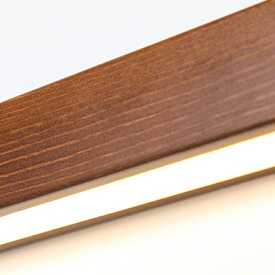 1 Light Minimalist Style Linear Shape Wood Flush Mount Wall Sconce