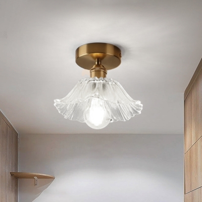 1 Light Minimalistic Style Cone Shape Metal Flush Mount Ceiling Light