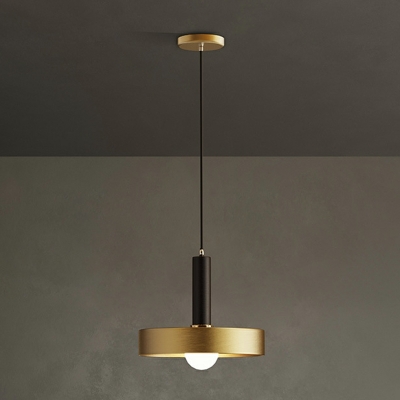 1 Light Warehouse Style Round Shape Metal Pendant Lighting Fixtures