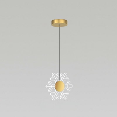 2 Lights Contemporary Style Snowflake Shape Metal Hanging Pendant Lighting