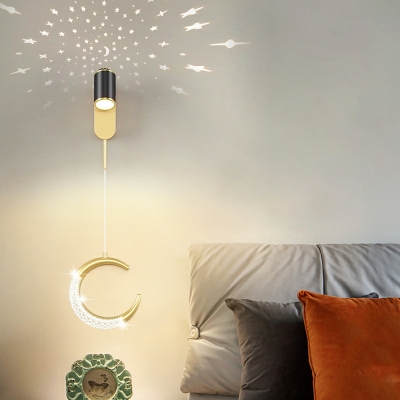 Adjustable Drum Wall Mounted Light Fixture Metal Minimalism for Bedroom