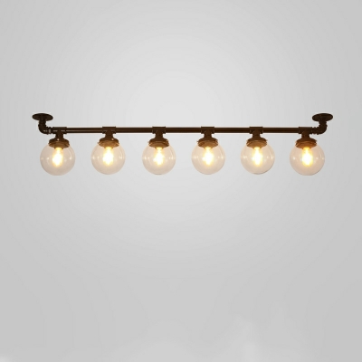 American Style Creative Long Track Ceiling Lamp in Black for Restaurants and Cafes