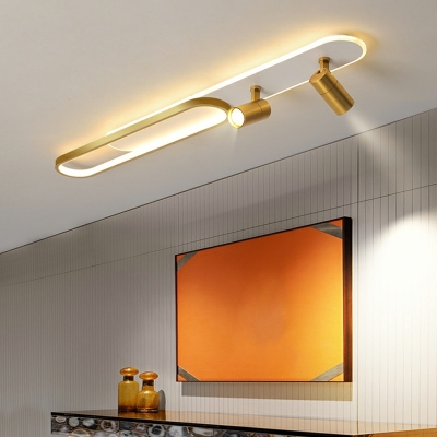 Creative LED Strip Ceiling Lamp with Spotlights for Cloakroom and Bedroom