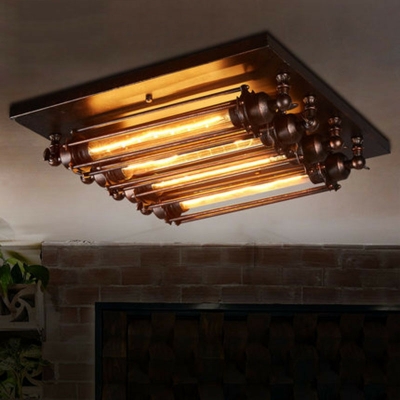 Industrial Semi Flush Ceiling Light Fixtures Vintage Basic for Living Room