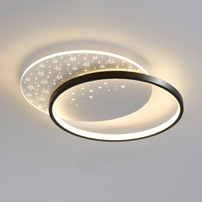 LED Minimalist Geometric Starry Flushmount Ceiling Light for Bedroom and Dining Room