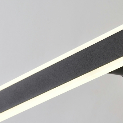 LED Minimalist Strip Retractable Vanity Wall Light in Black for Bathroom