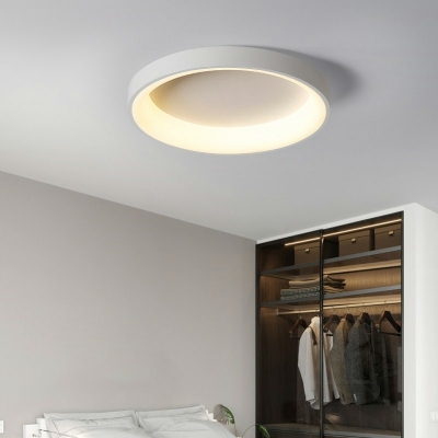LED Minimalist Wrought Iron Round Flushmount Ceiling Light for Bedroom and Living Room